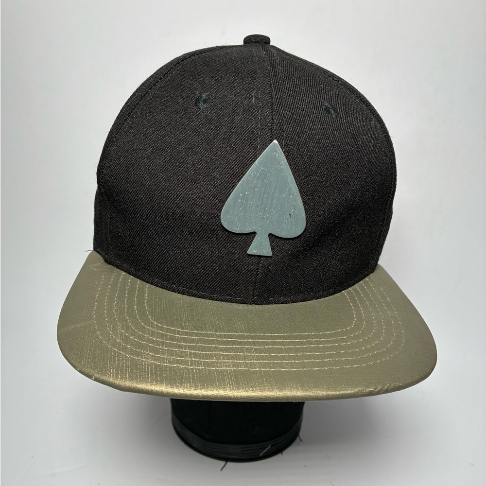 MCD More Core Division Snapback Hat Black Metallic Brim Tattoo Swallow Spade‎